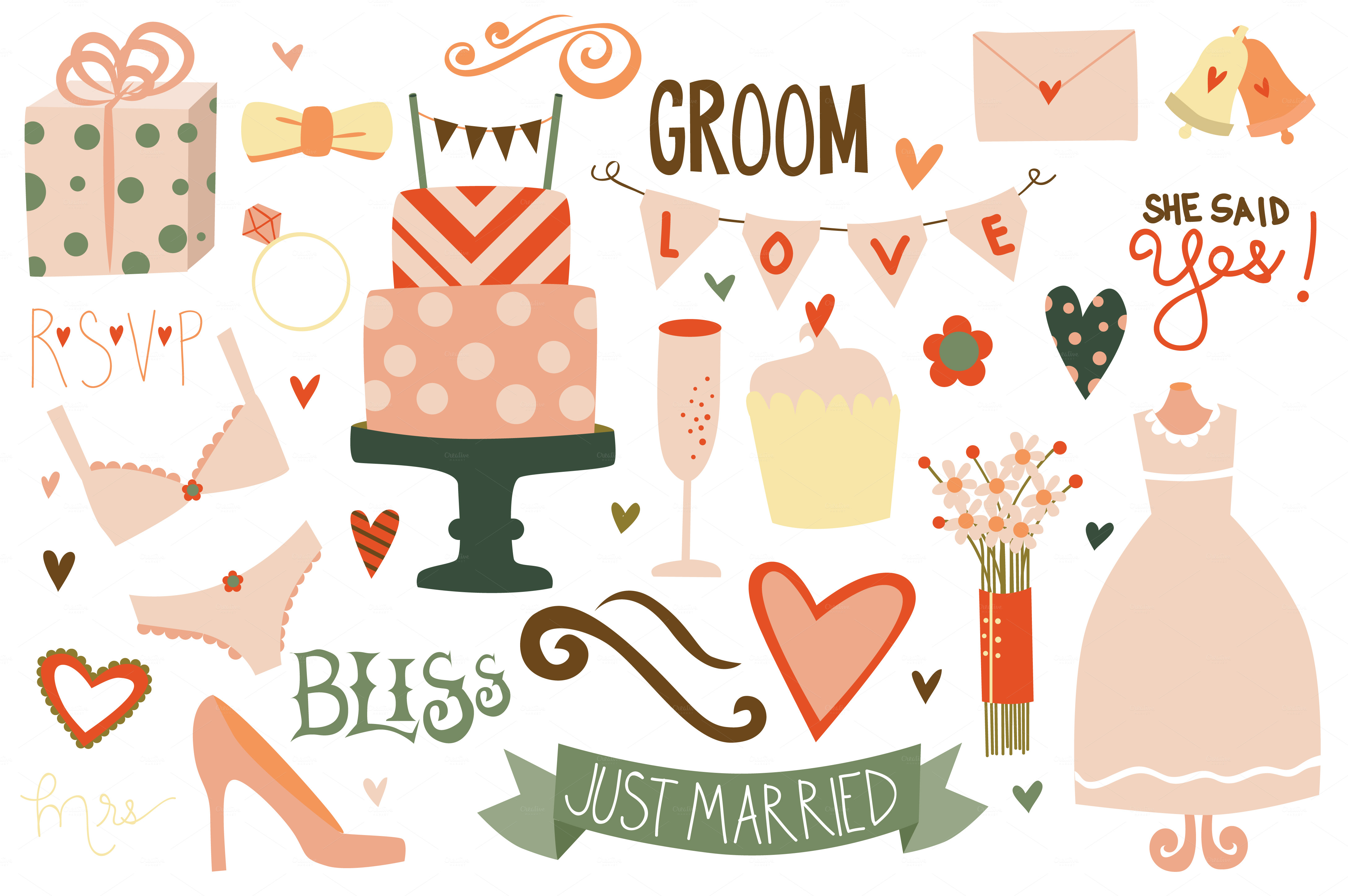 Wedded Bliss Rustic Vector & PNG ~ Illustrations on Creative Market