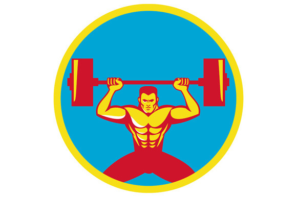 Weightlifter Lifting Weights Front C Weightlifter Lifting Weights Front C