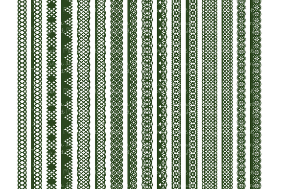 Forest Green Vector Lace Borders Forest Green Vector Lace Borders