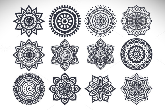 12 Vector Mandalas Seamless Patter 12 Vector Mandalas Seamless Patter