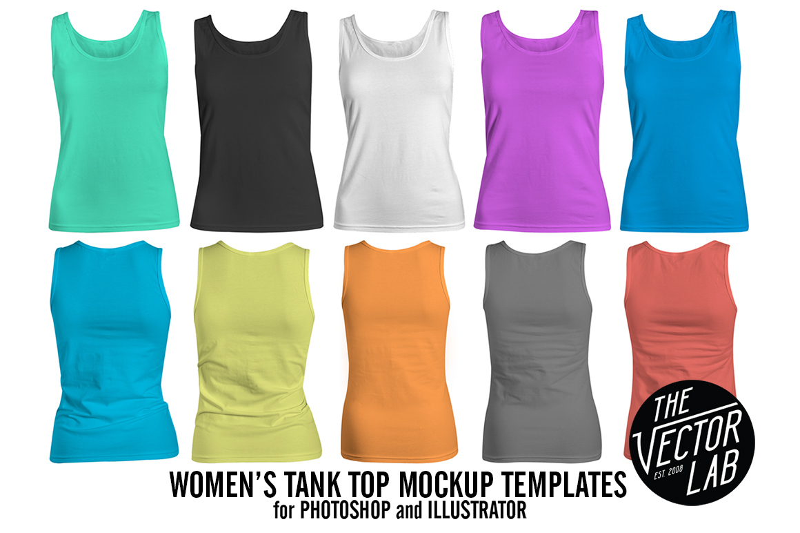 Download Women's Tank Top Mockup Templates ~ Product Mockups on Creative Market