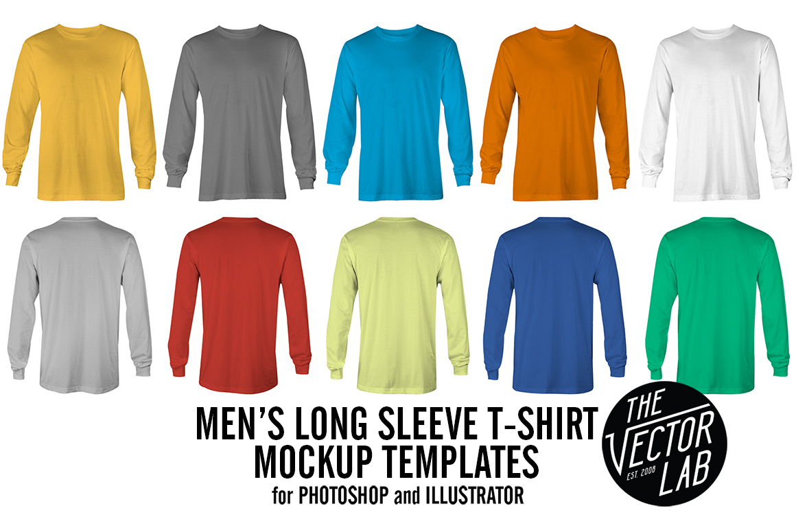 Download Long Sleeve T-Shirt Mockup Templates ~ Product Mockups on Creative Market