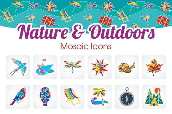 Nature Outdoors Icons Set