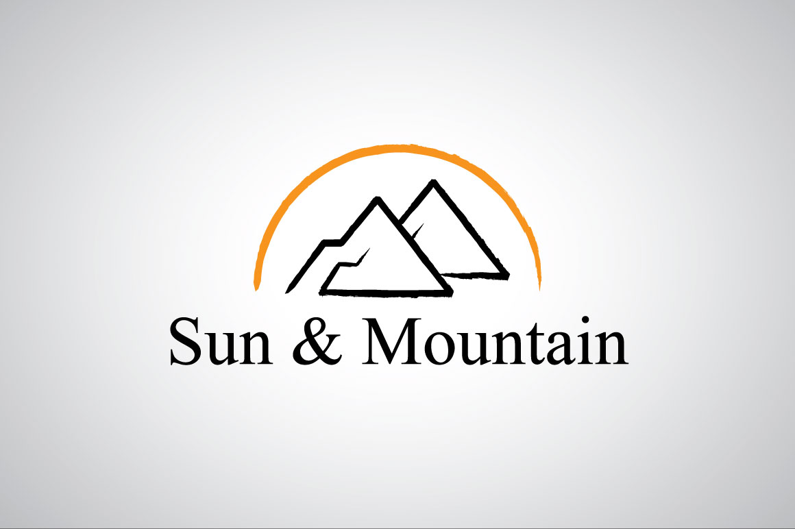 Sun and Mountain Logo Template ~ Logo Templates on Creative Market