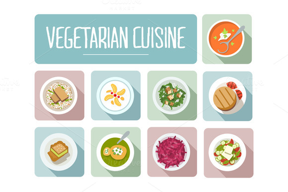 Vegetarian Cuisine Icons Vegetarian Cuisine Icons