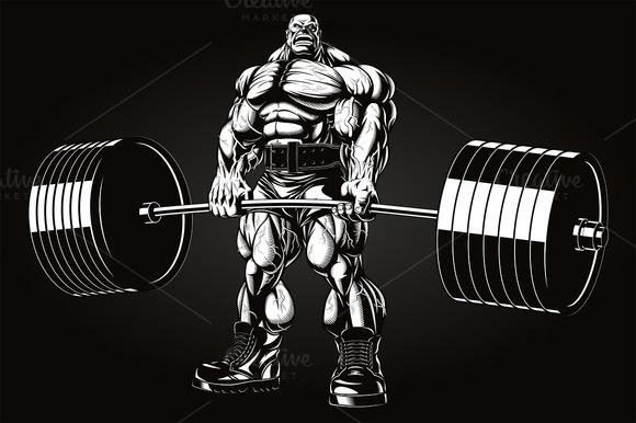 Bodybuilder With A Barbell Bodybuilder With A Barbell