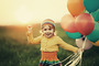 happy girl with balloons - People - 1