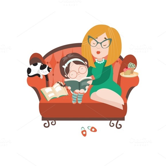 Mother Reading Book To Her Daughter Mother Reading Book To Her Daughter
