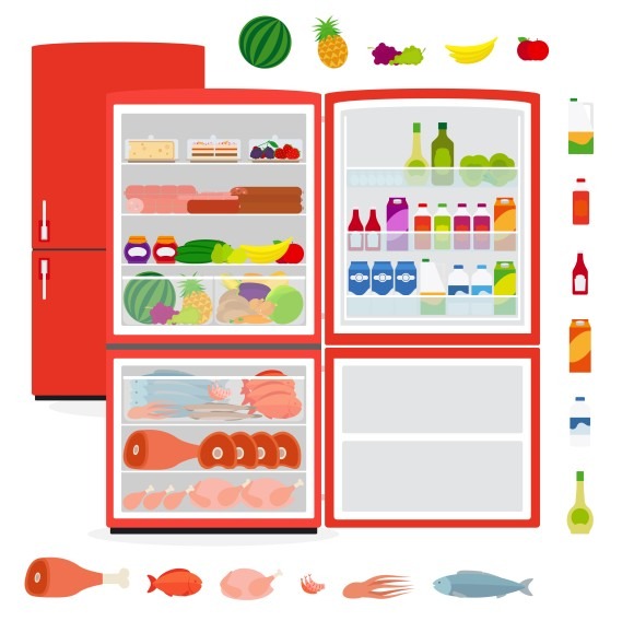 Refrigerator With Food
