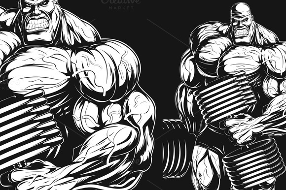 Bodybuilder With Dumbbell Bodybuilder With Dumbbell