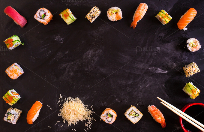 Japanese food frame Sushi Food Drink Photos on 