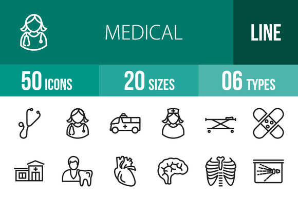 50 Medical Line Icons