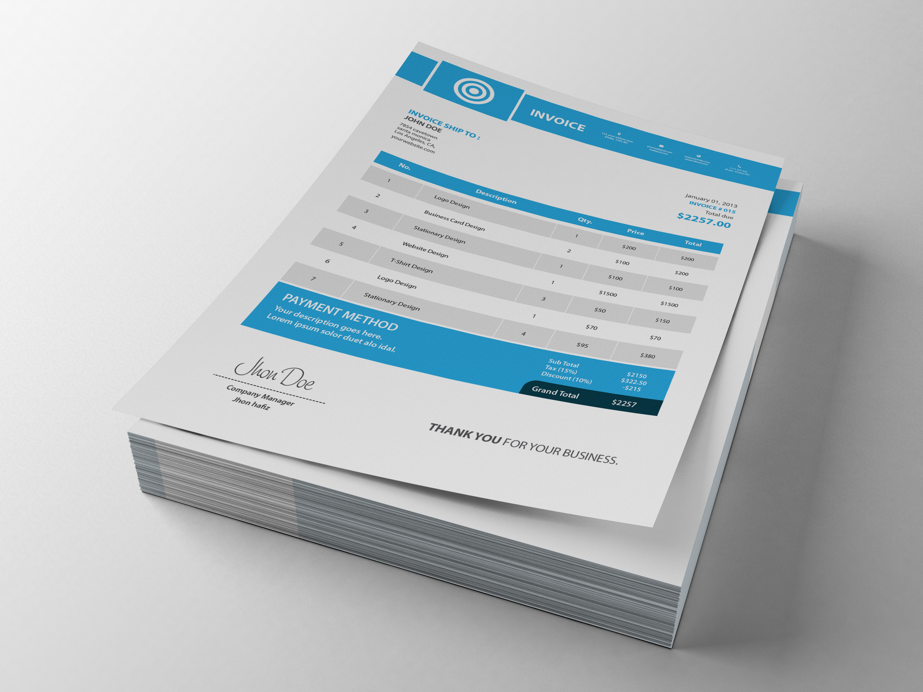 Business invoice template Stationery Templates on