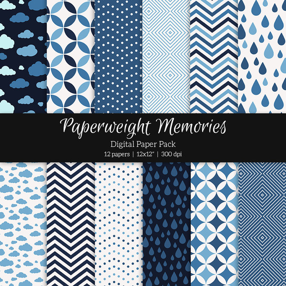 Patterned Paper Midnight Blues