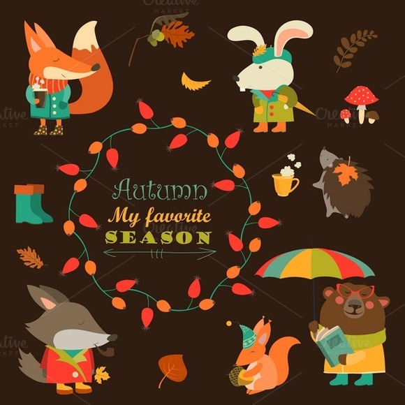 Cartoon Characters Autumn Elements Cartoon Characters Autumn Elements