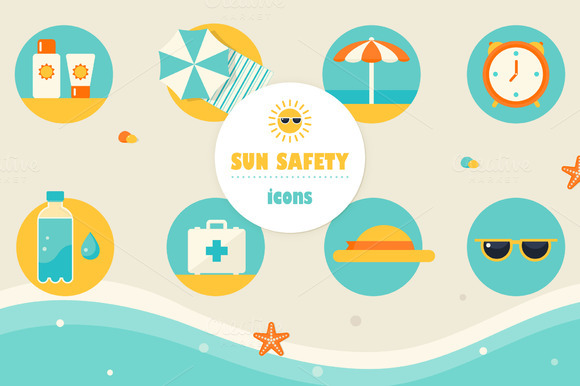 Sun Safety Infographics Elements Sun Safety Infographics Elements