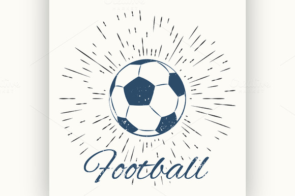 Soccer Ball And Vintage Sun Burst Soccer Ball And Vintage Sun Burst