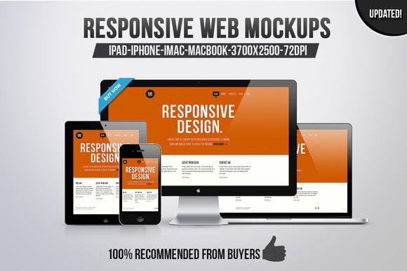 Download 12 Responsive Web Mockups ~ Product Mockups on Creative Market