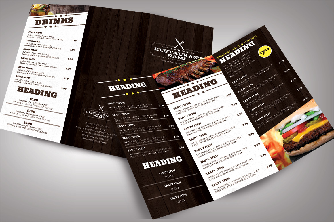 Restaurant Menu Modern ~ Brochure Templates on Creative Market