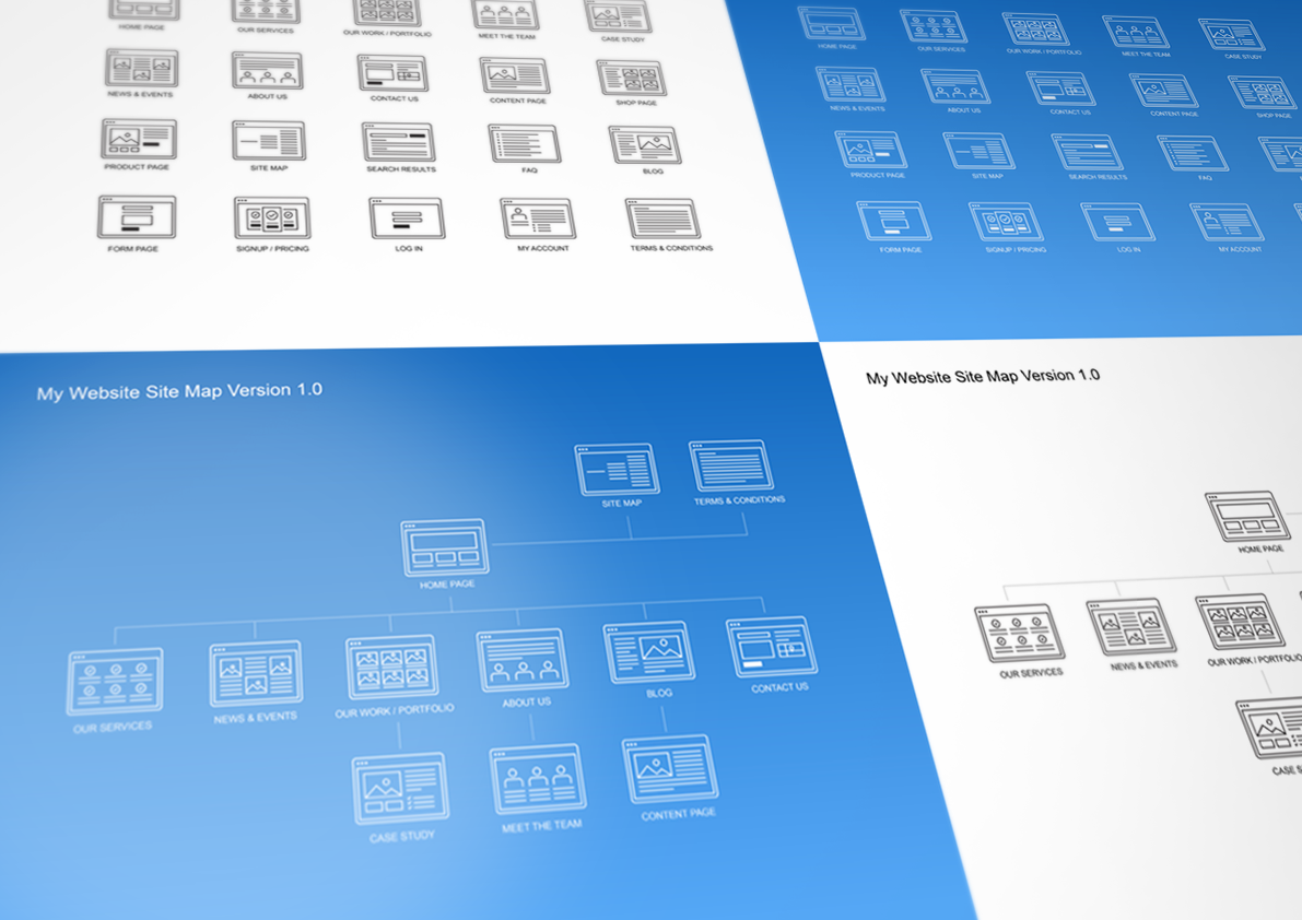 Website Site Map Kit Product Mockups on Creative Market
