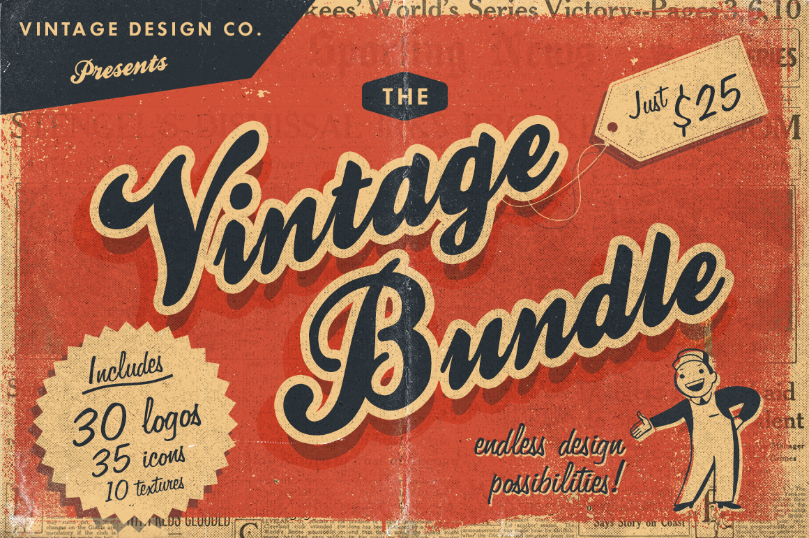 30 Vintage Logos Bundle ~ Objects on Creative Market