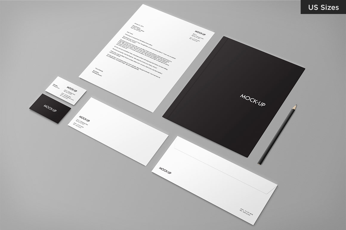 Download Stationery Mock-up - US Sizes ~ Product Mockups on ...