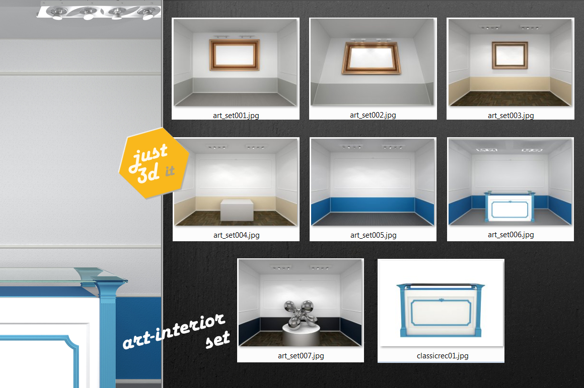 Art interior backgrounds - 3D Renders - 1