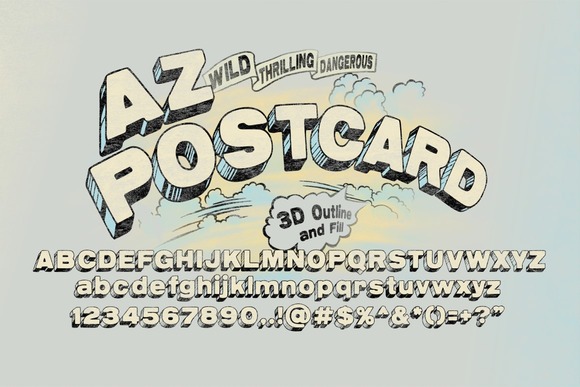 Vintage Postcard Font 10
