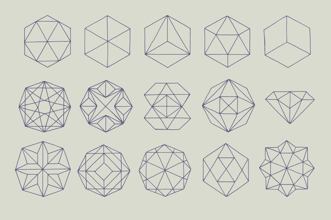 Polygon Outline Shapes ~ Objects on Creative Market