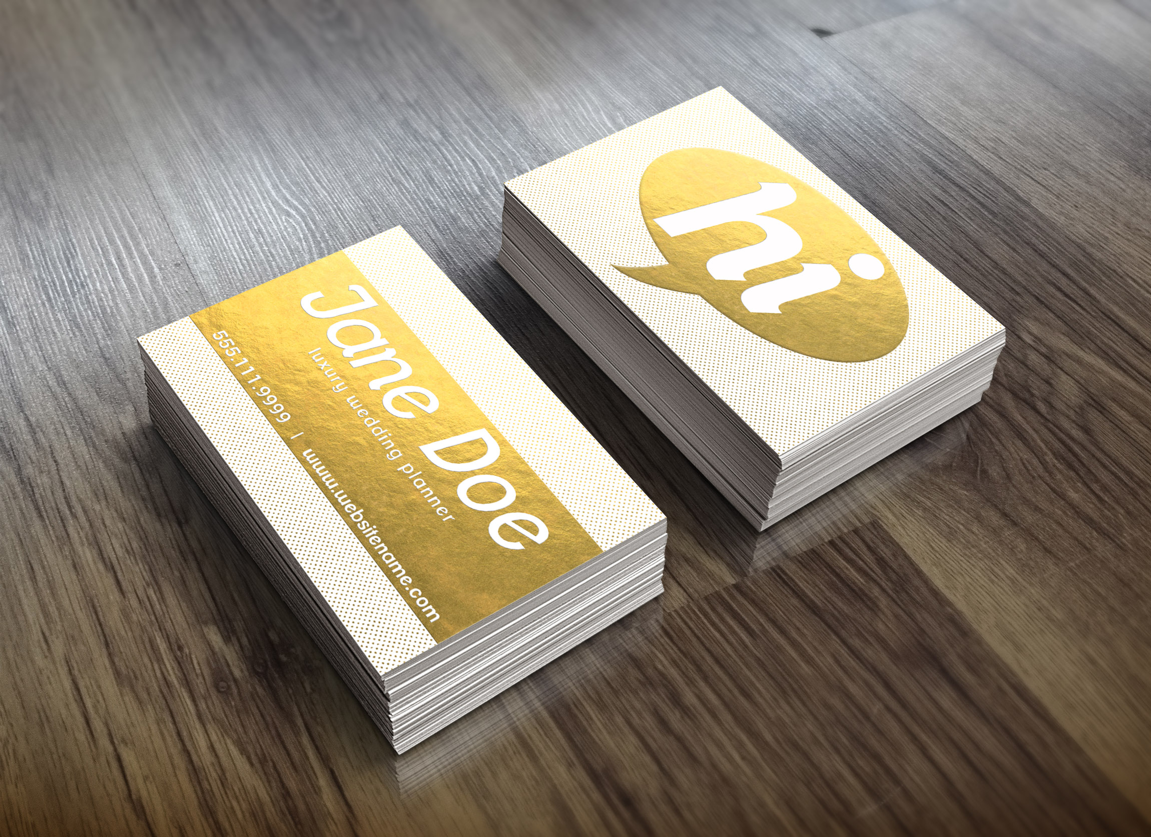 Download Gold Foil Dotted Business Card ~ Business Card Templates on Creative Market