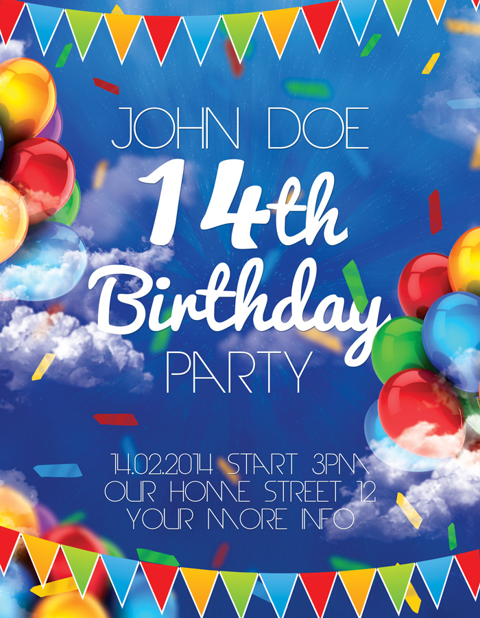 Birthday Party Flyer ~ Flyer Templates on Creative Market