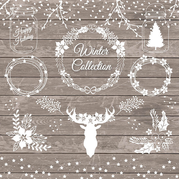 Download Vector rustic christmas 1 ~ Illustrations on Creative Market