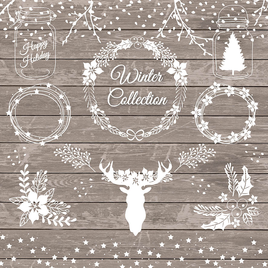 Download Vector rustic christmas 1 ~ Illustrations on Creative Market
