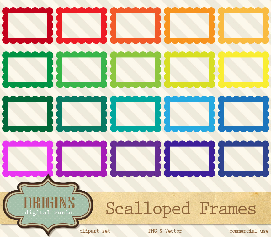 Download Rectangle Scalloped Frames Clipart ~ Objects on Creative ...