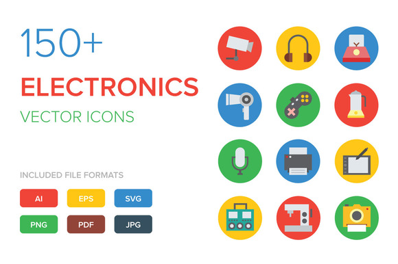 150 Electronics Vector Icons
