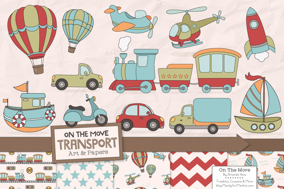 Transportation Clipart Patterns Transportation Clipart Patterns