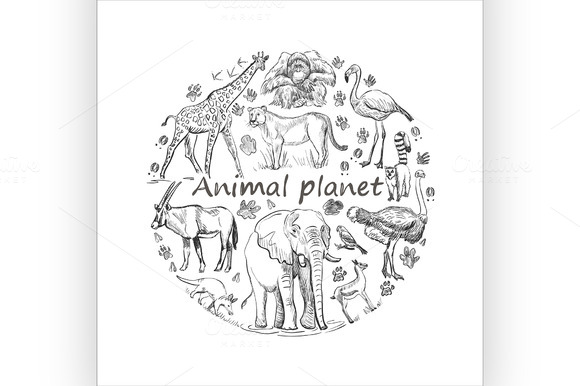 Hand Drawn Save Animal Planet Hand Drawn Save Animal Planet