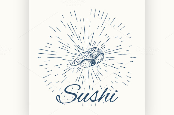 Sushi And Vintage Sun Burst Frame Sushi And Vintage Sun Burst Frame