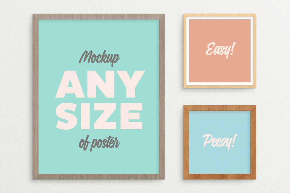 Poster Frame Mockup fits ALL sizes Product Mockups on