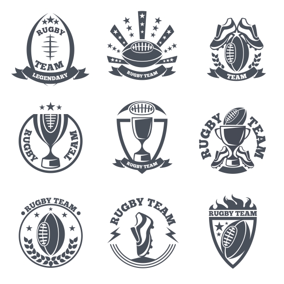 Rugby team vector badges and logos ~ Graphics on Creative Market