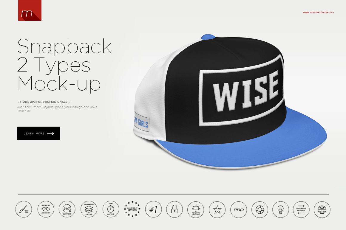 Download Snapback Cap Mock-up ~ Product Mockups on Creative Market