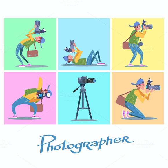 Set Photographer Camera Reporter Set Photographer Camera Reporter