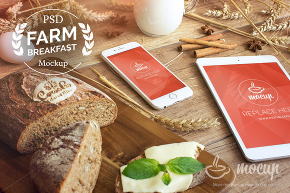 Farm Breakfast IPad IPhone 6 Mocku Farm Breakfast IPad IPhone 6 Mocku