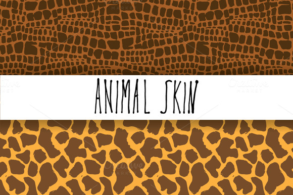 Animal Skin Hand Drawn Pattern Set Animal Skin Hand Drawn Pattern Set