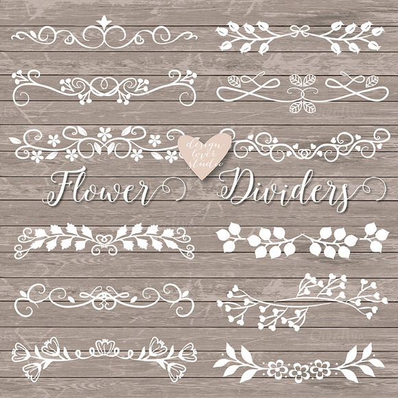 Vector Floral Dividers Cliparts
