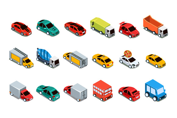 Isometric City Transport 3d Isometric City Transport 3d