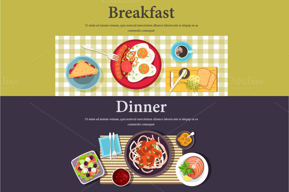 Vector Picture Of Breakfast Dinner Vector Picture Of Breakfast Dinner