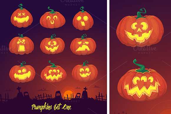 Vector Pumpkins Set Vector Pumpkins Set
