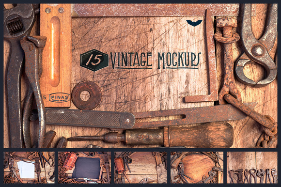 15 Vintage Mockups 15 Vintage Mockups