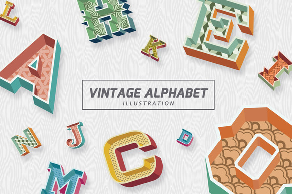 Vintage Alphabet Illustration
